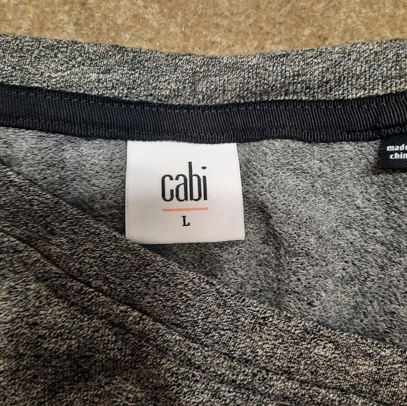 CAbi -L- "Put on Dress" Long Sleeve Ruched Gray Stretch Mini - Picture 5 of 7